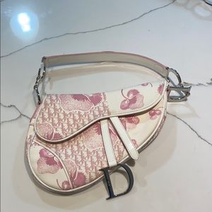 Christian Dior pink and cream small shoulder bag